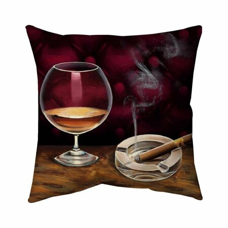 BEGIN HOME DECOR 26 x 26 in. Alcohol & Cigar-Double Sided Print Indoor Pillow 5541-2626-GA8